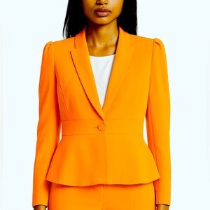 🆕 TAHARI Arthur S. Levine single button fully lined peplum Blazer Women’s Size 8